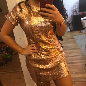 Sequin Short Sleeve Dress